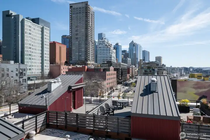 city views from rooftop deck
