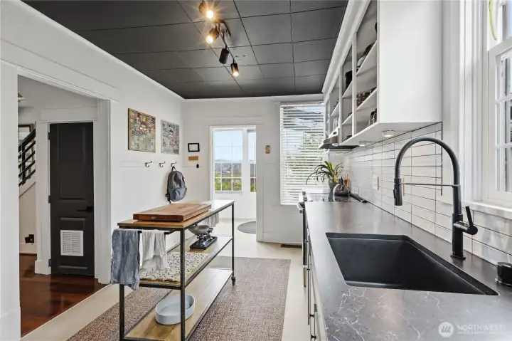 Facing the other way. The black door on the left leads to the downstairs.