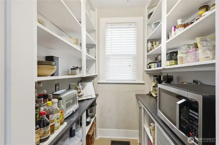 Butler walk-in pantry off from the ktichen.
