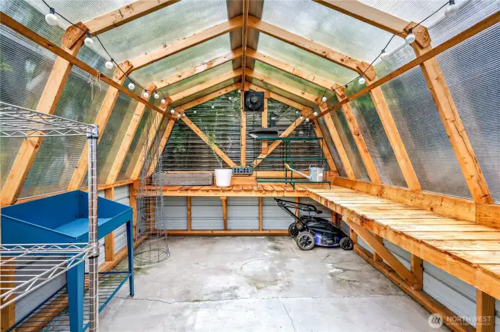 Inside the greenhouse.