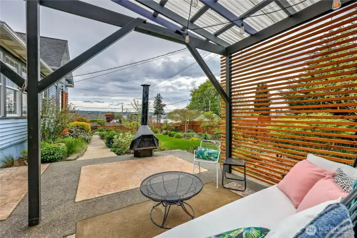 Viewing out from the covered patio.