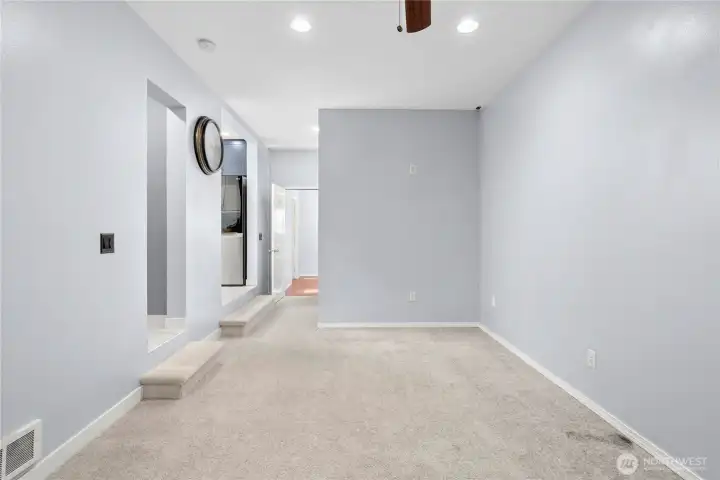 Walk through the kithen and into bonus rooms- built-in speakers, ceiling fan, recessed lighting and comfortable carpeting Walk through the kithen and into bonus rooms- built-in speakers, ceiling fan, recessed lighting and comfortable carpeting