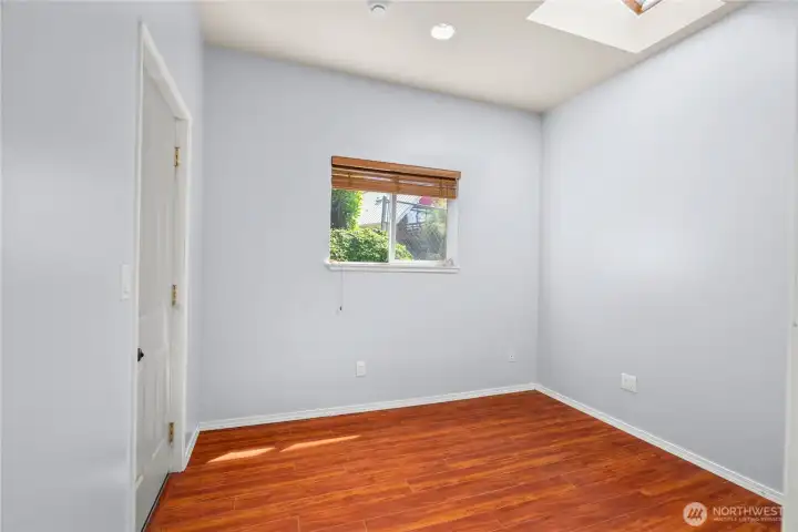 Converted garage reimagines new spaces for living- This seems like a perfect office, complete with a side door that takes tou to the patio Converted garage reimagines new spaces for living- This seems like a perfect office, complete with a side door that takes tou to the patio