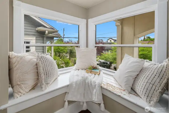 Window bench is a lovely place to sit and relax and enjoy the Pacific Northwest views.