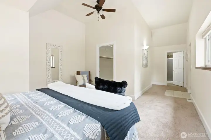 large primary suite on main level with sizable walk in large primary suite on main level with sizable walk in