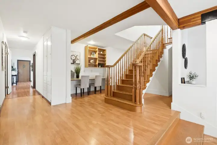 Grand staircase with office/den area Grand staircase with office/den area