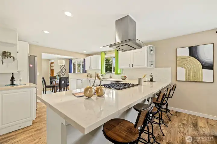 Kitchen with large eat up bar Kitchen with large eat up bar