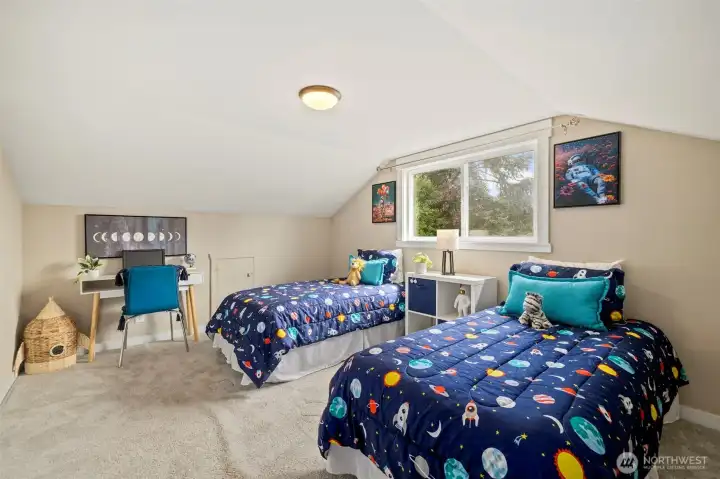 Bedroom 2 upstairs is very large in size and could also make a great bonus room Bedroom 2 upstairs is very large in size and could also make a great bonus room