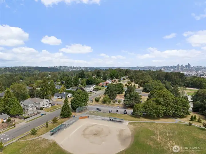 Directly accross the street from all the playfields Directly accross the street from all the playfields