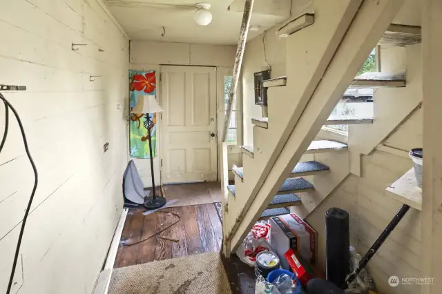 Staircase up to loft.