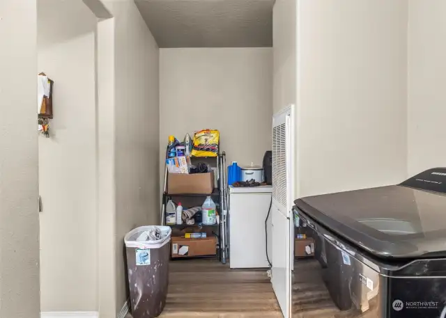 Plenty of additional storage space in laundry room!