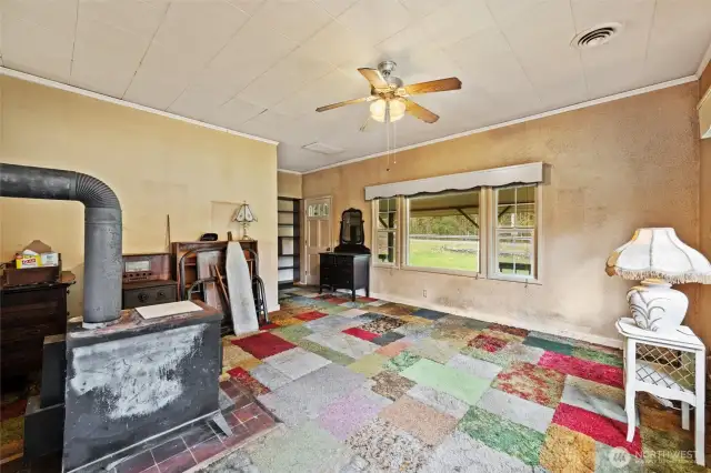 Living Room/ wood stove