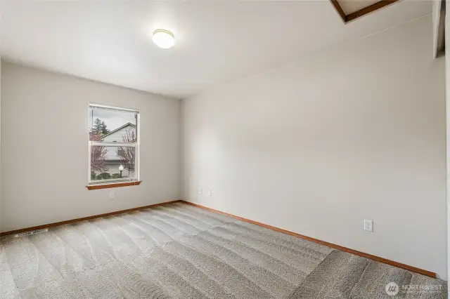 Third bedroom, upper level, at front of home.
