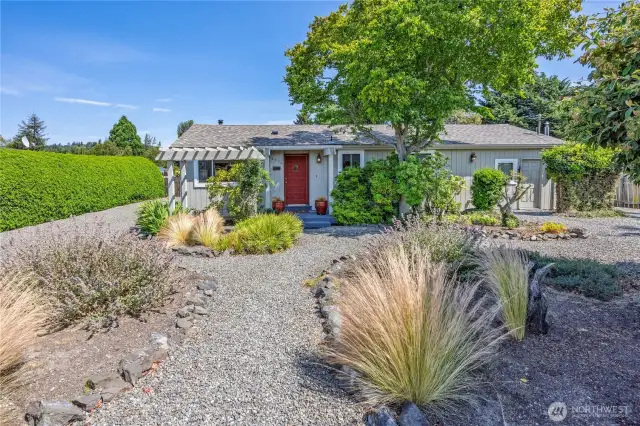 Easy to maintain landscaping with lots of parking