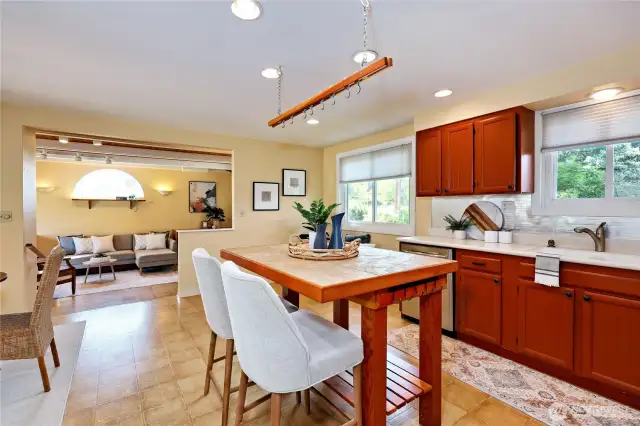 Great spot to hang out or extra counter space