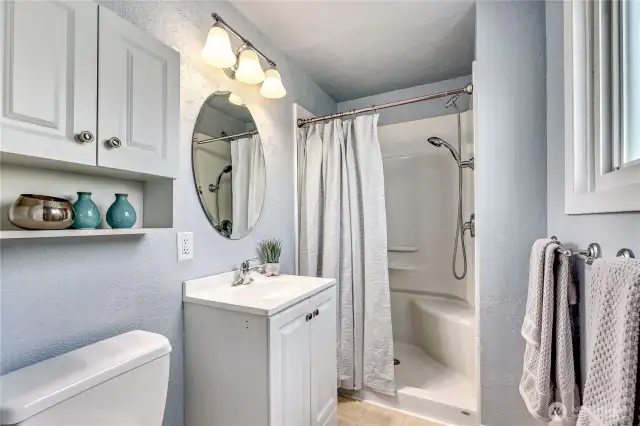 Primary bathroom with step-in shower