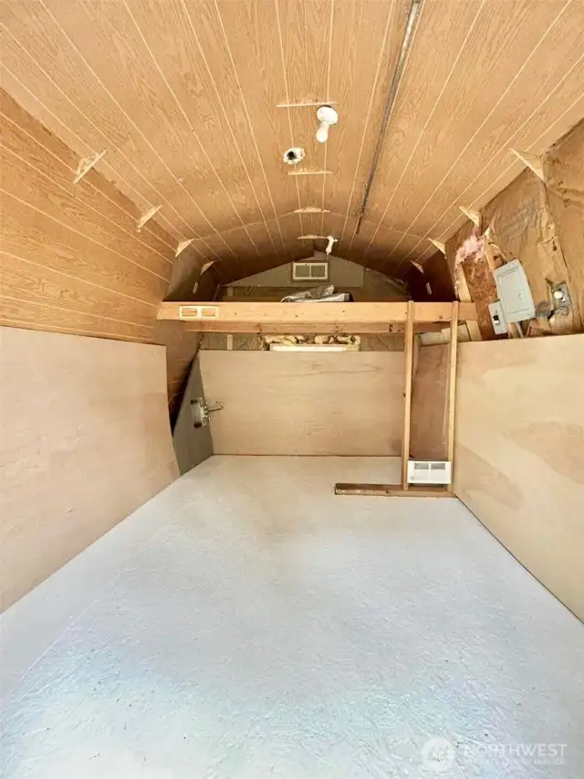Interior of shed