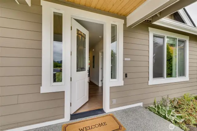 Welcoming covered entry.