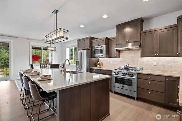 Large Kitchen with high end range.