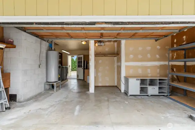 Room built into the garage for office or storage.