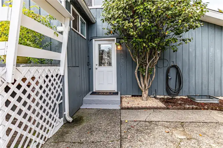Exterior door to studio area. Studio is also accessed from the main house.