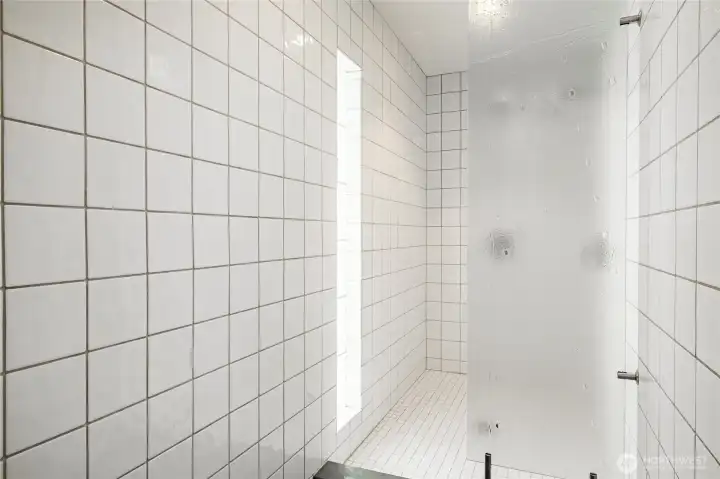 walk in shower after a dip in the poop