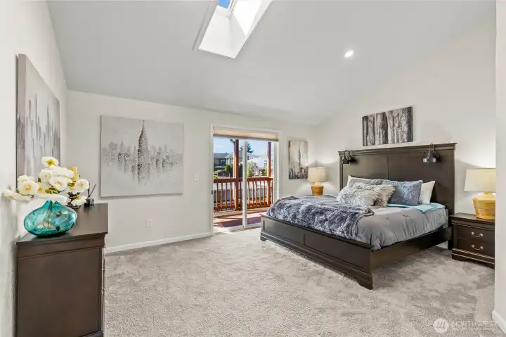 The entire upper level is reserved for the Primary Suite