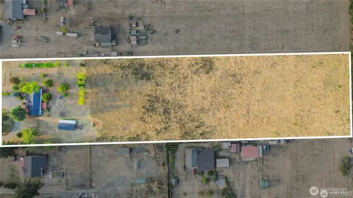Aerial of 2 parcels combined equaling 5 acres