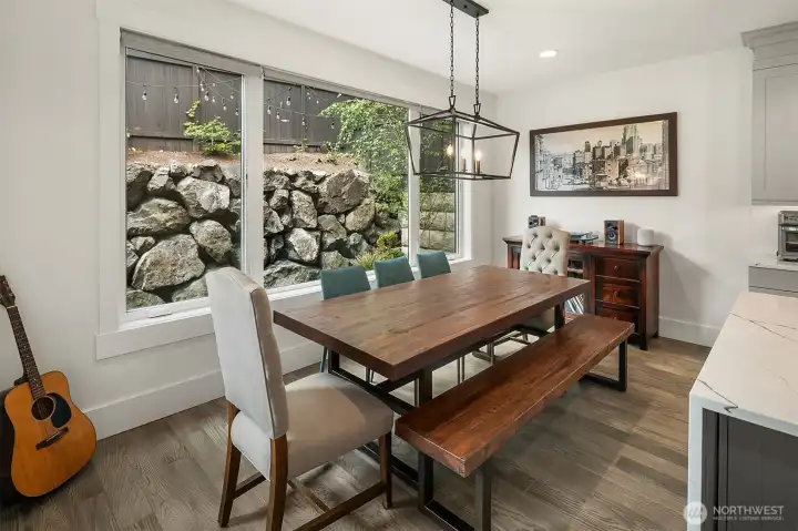 Dining flows directly into the kitchen for relaxed entertaining