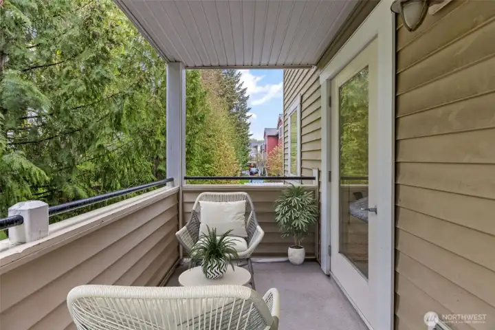Private balcony off living room and primary bedroom