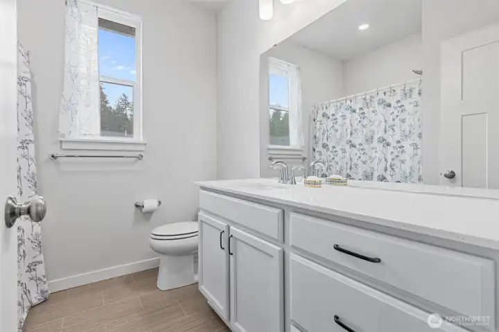 Main bathroom even has a linen closet
