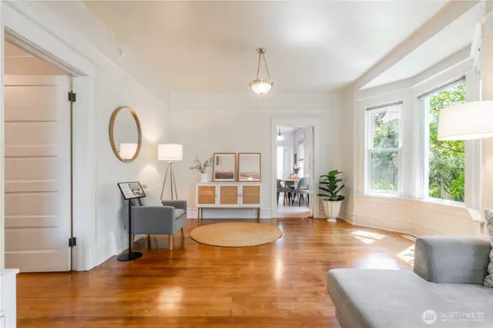 View toward secondary linving space or potential dining area.