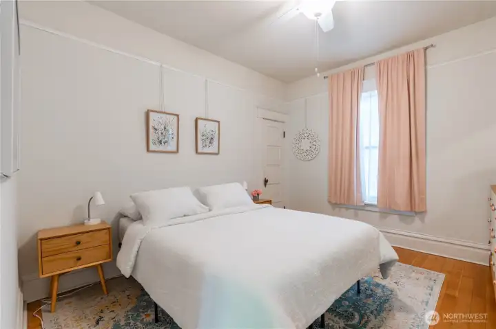Bedroom with walk in closet