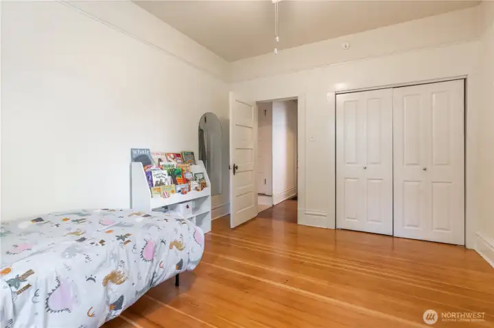 Bedroom with large closet