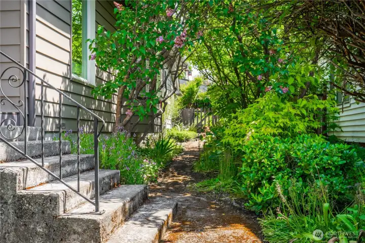 Garden view from front entry walway.