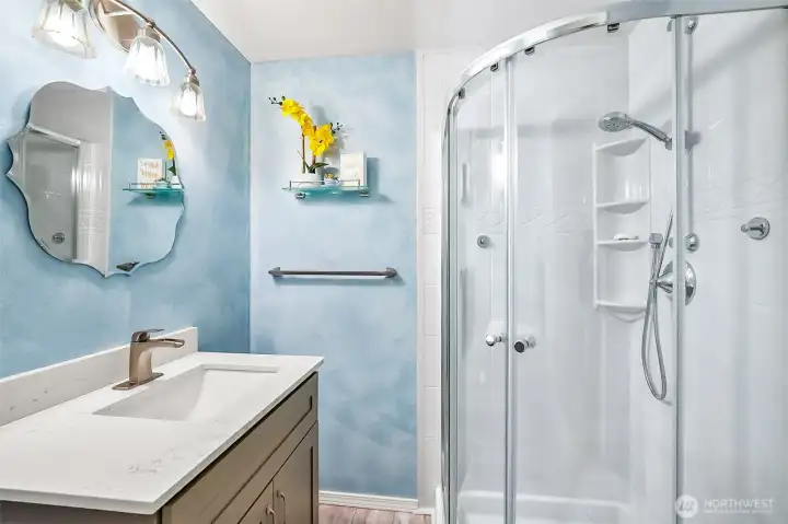 3/4 bathroom on the main level.