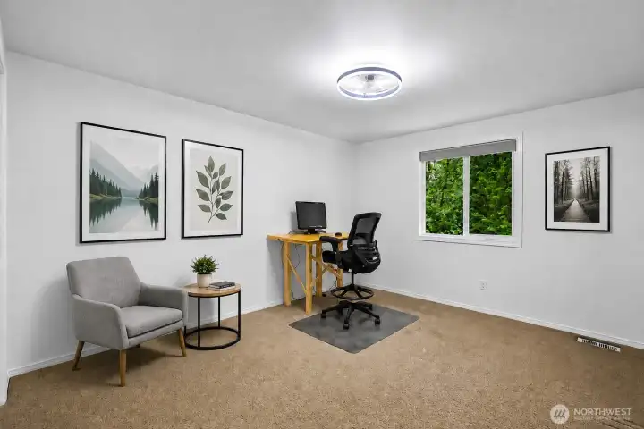 Bedroom currently used as an office.