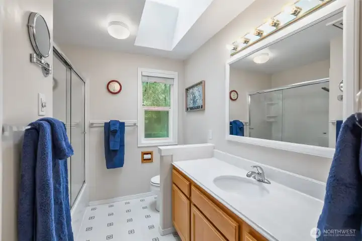 Guest bathroom on upper level.