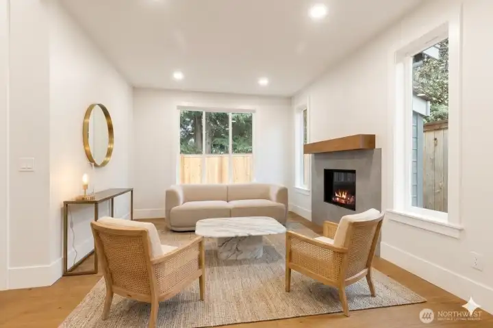 Virtually staged living room