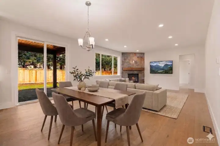 Virtually staged family room