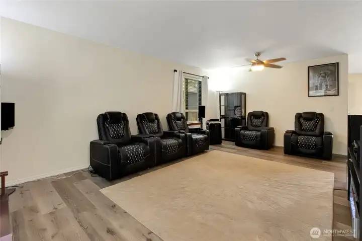 The family room is HUGE. There is still room in here to add more!