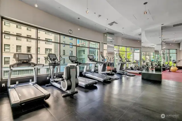Fitness Facility equipped with state-of-the-art exercise machines, Sauna and Locker rooms. Both endless pools and Hot tub are currently being updated.