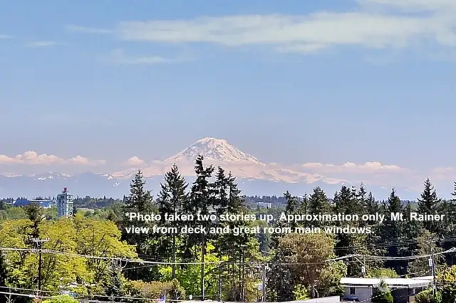 Your breathtaking view of Mt Rainier is similar to this photo from 2 stories up...simply beautiful.