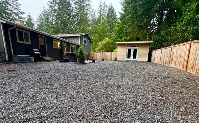 Custom upgraded Tough Shed studio/workout room