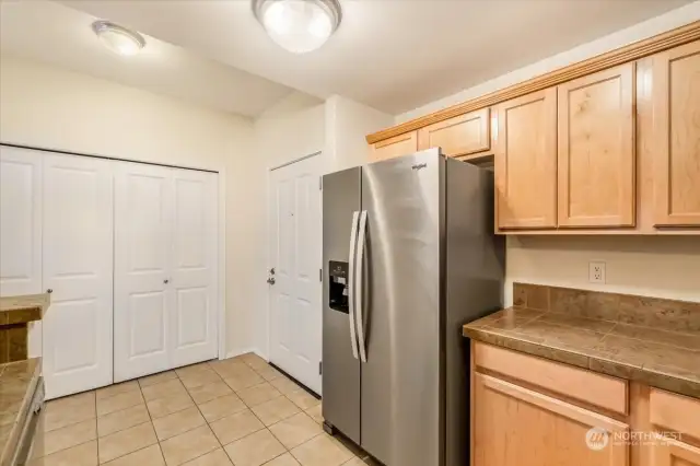 Your front door and large entry closet (great for your pantry space)