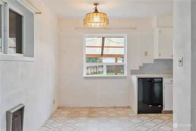 Dining area is adjacent to kitchen