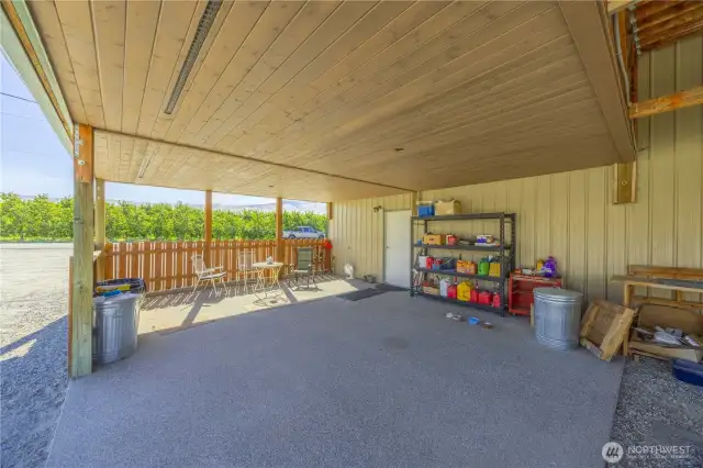 Two sections of the carport looking south.