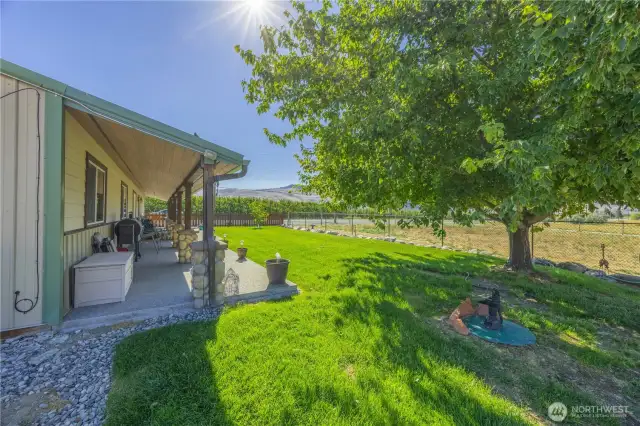 Relaxation on the westside on the patio is truly relaxing and protected from the sun.