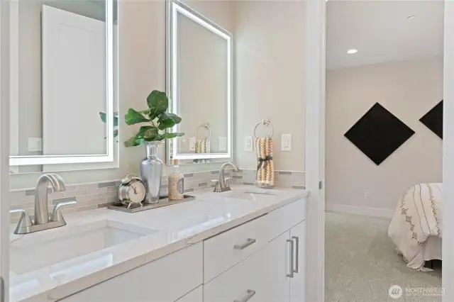 Upper Level double sink Bathroom #3.
