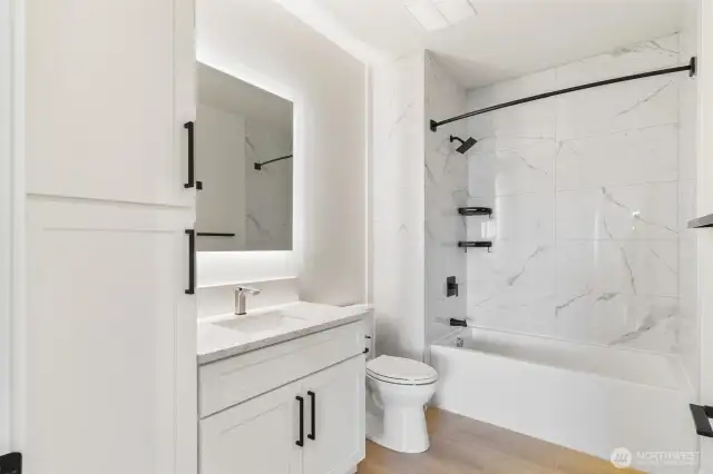 Guest bath - fully remodeled - heated floors